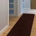 AYOHA Runner Rug 2' x 6' Indoor/Outdoor Carpet Runners, Hallway Kitchen Entryway Bedroom Area Rugs with Natural Non-Slip Rubber Backing, Garage mat, Chocolate Brown 