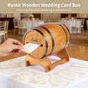 Rustic Wooden Wedding Card Box, 5L Whiskey Barrel Gift Card Box, Vintage Design Graduation Card Box, Sturdy Wood Construction with Stable Base, Envelope Holder for Wedding, Party, Birthday