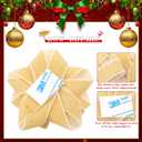 18 Pcs Christmas Gold Velvet Gift Bow for Gift Wrapping 2.8 Inch and 4 Inch Christmas Self Adhesive Glitter Ribbon Bows Stick on Flocked for Xmas Present Wrapping Decor Wreaths Tree (Khaki)