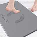 WNOMDY Bath Stone Mats Diatomaceous Earth Bath Mat Fast Water Drying Super Absorbent Diatomite Mat with Non-Slip for Bathroom Shower Floor,Kitchen Absorbent Pad,15.35x23.62inch,Light Grey,Hard 1-Pack