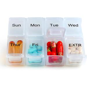 Weekly Travel Pill Organizer Case for Purse with Removable 7 Day Box, Fashionable Pill Container for Medicine, Vitamin, Supplement (1 Pack)