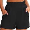 ANRABESS Shorts for Women Summer Casual Elastic High Waisted Wide Leg Cute Dressy 2026 Vacation Beach Clothes, L