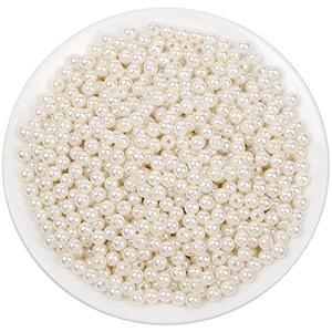 anezus Pearl Beads for Craft, 1000pcs Ivory Faux Fake Pearls, 6 mm Small Sew on Pearl Beads with Holes for Jewelry Making, Bracelets, Necklaces, Hairs, Crafts, Decoration and Vase Filler