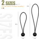 30 Pack Ball Bungee Cord, 9 Inch Heavy Duty Bungie Cord Balls Canopy Tarp Tie Down Bungee Balls for Camping, Tents, Cargo,Holding Wire and Hoses, Patio Umbrellas, Awning (Black/White)