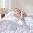 Comforters Oversize King Size, White All Season Duvet, Lightweight Quilt, Down Alternative Hotel Comforter with Corner Tabs (White, Oversize King 116x98 Inches)
