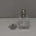 RZOEOX Hand Soap Dispenser Square with Brushed Nickel Pump, 8.4 oz Liquid Clear Glass Soap Dispenser with Stainless Steel Pump for Dish Soap Bathroom Kitchen Vanity Countertop