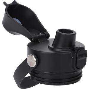 POYAKU Auto Spout Lid for Yeti Rambler 12/18/26/36/46/64 Oz Chug Cap Replacement with Soft Handle for RTIC | Leakproof | BPA Free | Dishwasher Safe (Aotu Spout Lid, Black)