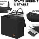 Simple Houseware Double Laundry Hamper with Lid and Removable Bags, Black, 23"L x 13"W x 22.75"H
