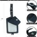 3 x Toprank Leather Genuine Luggage Tags  Durable Leather Bag Tags for Travel, Baggage & Accessories (Black)