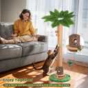Cat Scratching Post, Famifit 39" Nature Sisal Cat Scratch Post for Indoor Cats, Large Cat Scratcher with Cat Toy Mouse Hole & Interactive Wooden Ball for Kittens Adults Cats