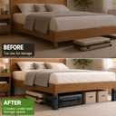 Heavy Duty Dorm Bed Risers, Adjustable Bed Leg Extenders, 4/6/8/10/12 inch | Widened Base & Thick Steel Support Plates, Creates Under-Bed Storage, Fits 2.2"3" Diameter Bed Legs, Black, 4-Pack