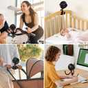 Momcozy 8000mAh Portable Stroller Fan | 27H Ultra-long Battery Life | Detachable 4 Speed 360Rotate | 2 Modes LED Night Light, USB Rechargeable Handheld Cooling Fan for Travel, Car Seat, Bedroom