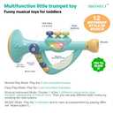 IIROMECI Musical Instruments Toys for Kids, Toddlers Little Trumpet and Baby Educational Toy for Girls & Boys Ages 1-3 (Blue)