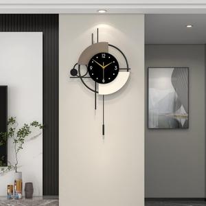 Large Modern Decorative Pendulum Wall Clock for Living Room Decor, 16*28in