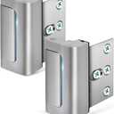 Home Security Door Lock, 2 Pack Childproof Door Reinforcement Lock with 3 Inch Stop Withstand 800 lbs for Top Front Inward Swinging Door, Upgrade Flip High Night Lock to Defend Your Home Kids