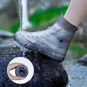 Waterproof Shoe Covers No-Slip Thickened Shoe Protectors Reusable Foldable Shoes Cover for Rain Outdoor Overshoes Protectors Boots Shoes Covers Overshoe for Men Women Kid (XL, Gray)