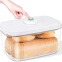 Large Bread Box with Easy-Carrying Handles for Kitchen Countertop, 6.5 Qt Rice Flour Container with Pop Up Lid & Hanging Hooks for Cleaner Use, Airtight Food Storage Bin for Kitchen Organization