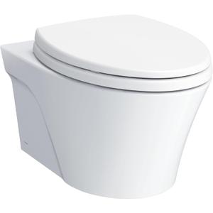 Toto TCT426CFG01 AP Wall Mounted Elongated Chair Height Toilet Bowl Only with Skirted Design and CeFiONtect - Less Seat