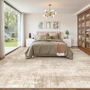 Valenrug 8x10 Area Rugs for Living Room, Large Washable Rug Non Slip Beige