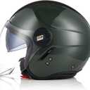 ORIGINE 3/4 Open Face Motorcycle Helmet Scooter Helmet Jet Helmet with Double Visor DOT Approved