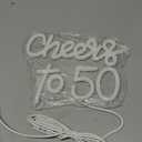 Cheers to 50 Years Neon Sign 50th Anniversary Decorations, LED Lights Sign 50th Birthday Decorations for Living Room Bedroom Bar Birthday Wedding Party Decor, 9.4" x 7.9"