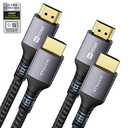 Stouchi 8K HDMI Cables 48Gbps Ultra High Speed, 10K 8K@60Hz 4K@120Hz 144Hz, HDCP 2.2&2.3 SBTM Dynamic HDR eARC Compatible with Apple TV 4K/Roku TV/PS5/Blu-ray (Grey, 6ft, 2Pack)