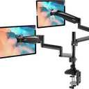 EUREKA ERGONOMIC Dual Monitor Stand, Fully Adjustable Gas Spring Double Monitor Arms for PC Computer Screen 13 to 32 inch up to 17.6 LBS W VESA 75x75mm,100x100mm C Clamp Grommet Base, Black
