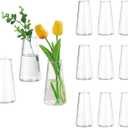 Clear Flower Vases for Centerpieces: Modern Glass Vase Set of 12 for Wedding Party Centerpiece Home Table Decor 5.5In Small Bud Vases for Flowers Rose Tulip Stems