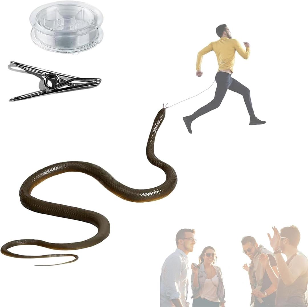 Snake Prank with String Clip,Golf Snake Prank,Clip On Snake Prank,Rubber Snake,Snake Prank with String,Prank Snake Toy,Realistic Rubber Snake P-Rank Toy,Snake Toy 1.2m