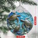 Christmas Decorations Ornaments, Stained Glass Ornament, Christmas Tree Ornaments, 2025 Gift Ornament, Xmas Gift for Friend Family Coworker - Sea Turtles