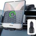 Wireless Car Charger for Samsung Galaxy Z Fold 7/6/5/4/3, Dual Coils Fast Charging Phone Car Mount for Christmas, Auto-Clamping Air Vent Dashboard Car Phone Holder for Galaxy Z Fold/Note