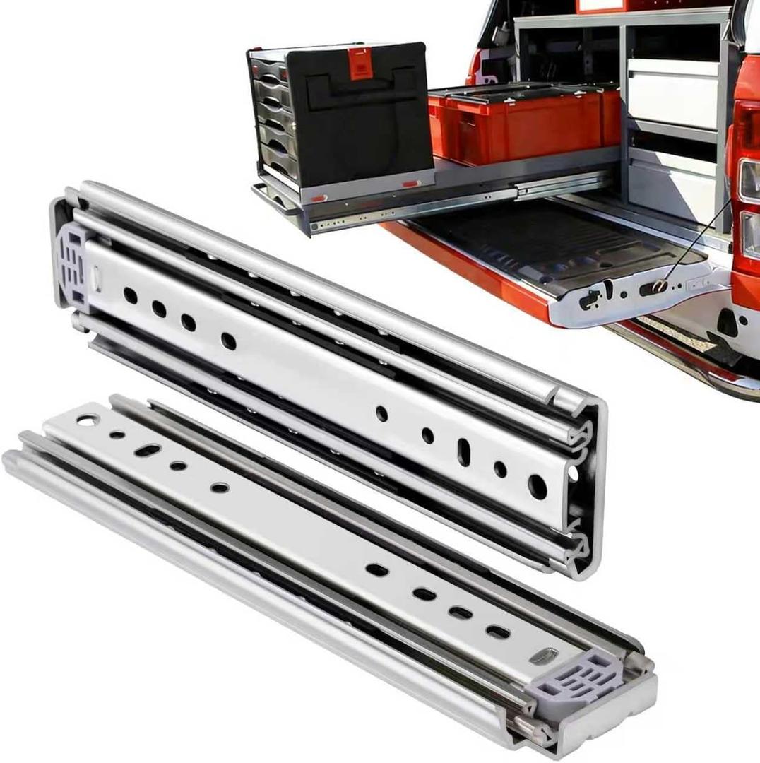 Heavy Duty Drawer Slides 12 14 16 18 20 22 24 26 28 30 32 34 36 40 44 48 52 56 60 Inch 460 Lbs Side Mount Full Extension Ball Bearing Rails Rail Tool Box Runner -W:76mm, 22 Inch