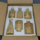 TBWIND Gold Amber Glass Bud Vases Set of 12, Small Vases for Flowers, Champagne Mini Vintage Vases for Centerpieces, Bud Vase in Bulk for Wedding Decor, Single Flowers, Office and Home Table Flower Dcor