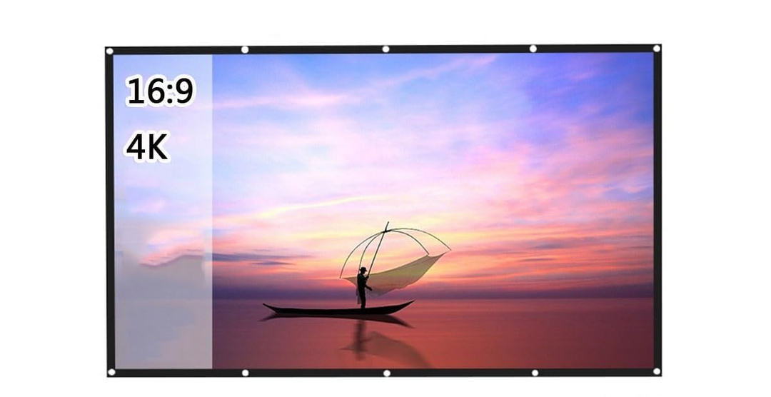 150 Inch Portable Projector Screen, 16:9 Video Projection Screen Foldable Wall Mounted, for Home Theater Office Movies(120in)