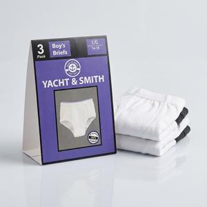 Yacht And Smith Mens Cotton White Brief Size Large 14-16 - Mens Underwear,  3 Pack
