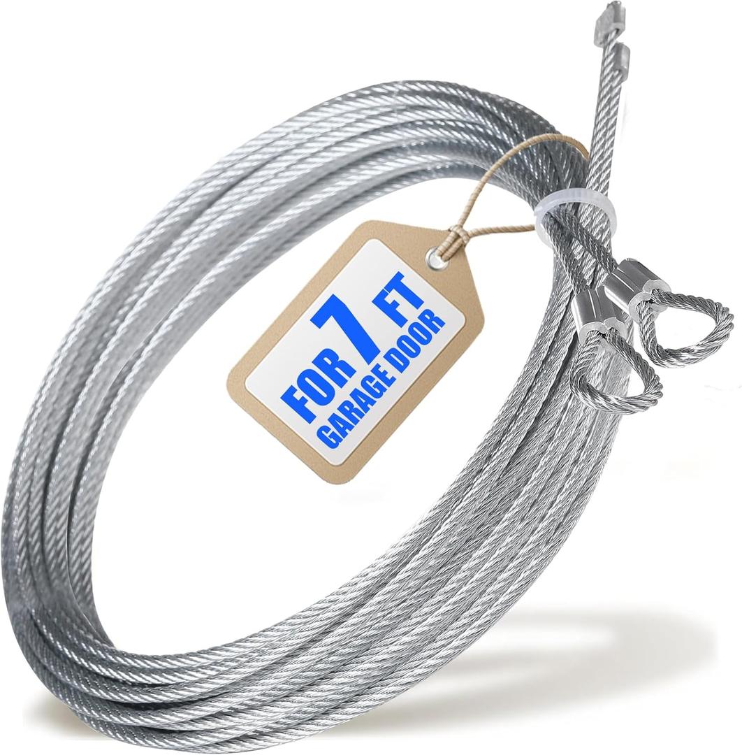 2 Pack Upgraded 3/32 Inch Wire Rope, Professional 8 Ft 9 in Steel Wire Cable, Aircraft Cable, Clothes Line Wires, Trellis Wire, Heavy-Duty Galvanized Cable, Reliable Operation