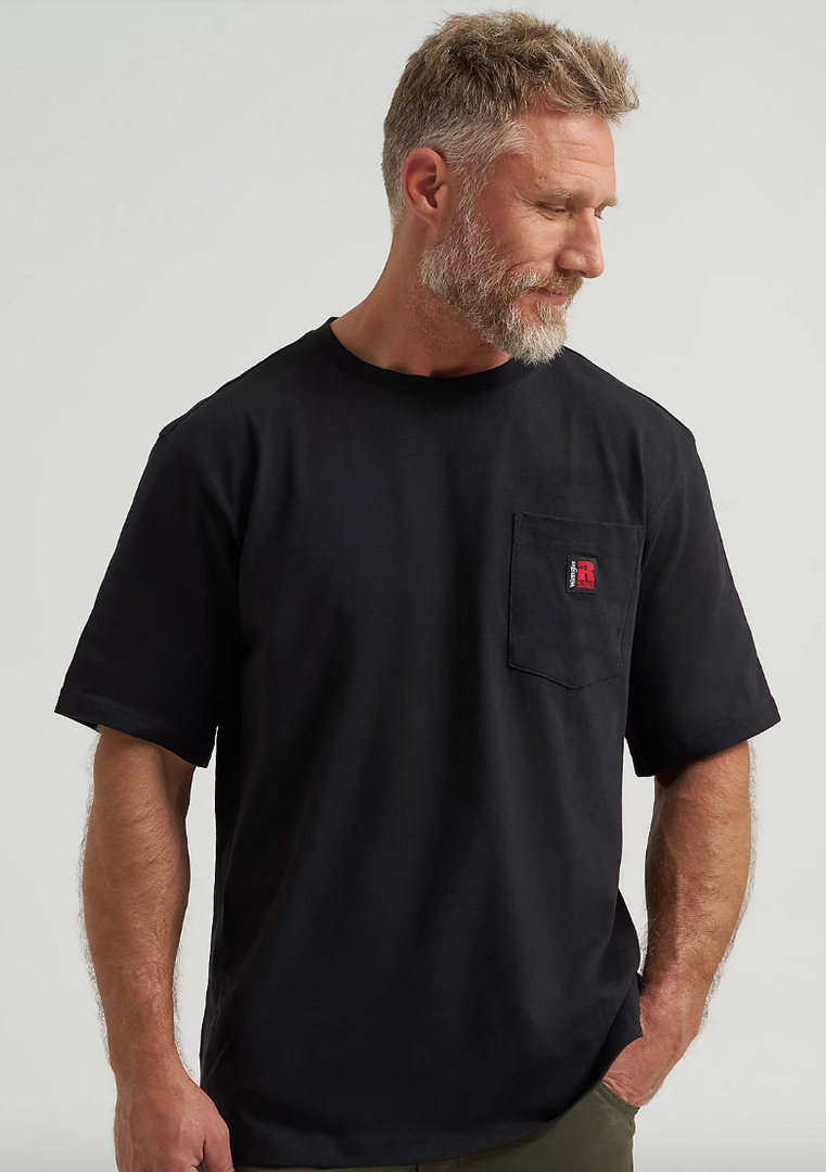 Wrangler Men's Short Sleeve Pocket T-Shirt (X-Large, Black)