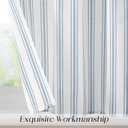 ZJDECOR Farmhouse Cotton Blended Tiers Cafe Curtains 24 Inches Long,Blue Vertical Stripe on White Rustic Light Filtering Small Window Curtain for Bathroom RV,Rod Pocket,27"Wx24L(Pack of 2),Blue/White