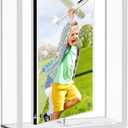 4x6 Acrylic Picture Frame,Rotating Clear Magnetic Picture Frames for Home Office Decor Table Top Display Wedding Birthday Gifts,Double-Sided Photo Frame,1 PC (Transparent)