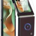 2 x ASAPDOS Genuine Leather Folio Magnetic Case for Motorola Razr 2025/2024 [Compatible with MagSafe],Built-in Screen Protector and Thin Slim Protective Case Cover Coffee