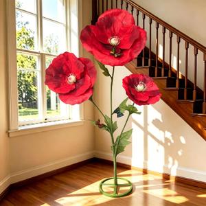 6.4FT Giant Flowers with Stand, Large Artificial Flowers for Decoration