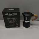 Mongdio Stovetop Espresso Maker Moka Pot, Cuban Coffee Maker Stove top coffee maker Moka Italian Espresso Greca Coffee Maker Brewer Percolator, 6 Espresso Cups, 10 oz - Black