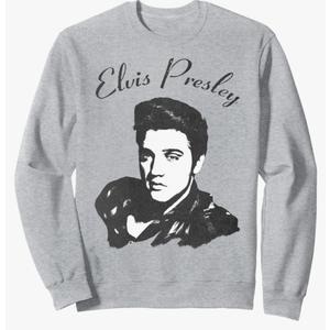 Elvis Presley Official Script Sweatshirt Size 2XL, Gray