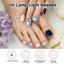 Semi Cured Gel Nail Strips & Toenail Stickers 2 Set (Blue Marble), Pedicure Gel Nail Decals Wraps Art DIY, Long Lasting, Gifts for Women, Works with UV Lamp, Easy to Apply & Remove