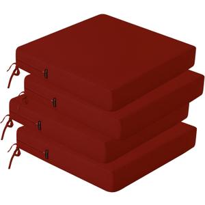 idee-home Outdoor Chair Cushions Set of 4, Outdoor Seat Cushions for Patio Furniture, Waterproof Outside Replacement Chair Pad for Lawn Porch (19"x19"(Pack of 4), Spice)
