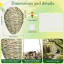 26 Pcs Wasp Nest Decoys Outdoor Set, 8 Handwoven Reed Hornet Nest Deterrent with 16 Realistic Bees & 2 Adhesive Dots, Waterproof Hanging Fake Wasp Nests for Garden, Patio, Porch, Yard