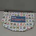 TIASUSAN American Mahjong Empty Bag - White Printed Mahjong Tile Bag (13x7 Inches,Only Case)