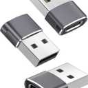 Basesailor USB to USB C Adapter, iPhone 16 16e 15 Pro Max Charger Adapter 3Pack,USBC Female to USBA Male, Type C Converter for Apple Watch iWatch 11 10 SE, AirPod, iPad mini Air, Samsung Galaxy S25 S24,17 (Gray)