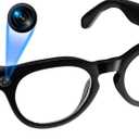 AI Smart Glasses with 8MP Camera, Continuous 12-Min 1200P Video Recording, Real-Time Translation & Voice Assistant, Open-Ear Bluetooth Audio for