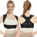 Back Brace Posture Corrector for Women, Upper Back Support Straps Straightener, Hunchback Improve Posture Correct-Shoulder, Upper Back Pain Relief Invisible Under Clothes (Black, S/M)